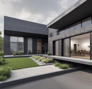 Interior of a sustainable home by Umurhan Amiri showcasing natural lighting, wood textures, and minimalist décor.
